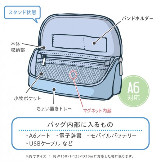 スマ・スタ ワイド アッシュ モバイル 立つバッグインバッグユー